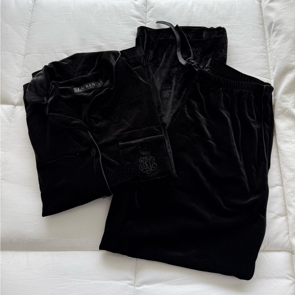 Ralph Lauren Black Velvet Pajama Set